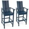 Tall Adirondack Chair Outdoor Bar Stool with Ergonomic Backrest for Backyard - 27.5" x 23" x 52" (L x W x H)